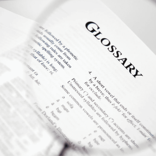 Image of a glossary